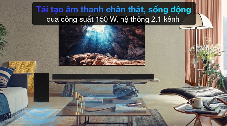 Loa thanh Samsung HW-T420 sở hữu công suất 150W thích hợp phòng có diện tích 20 - 30m2