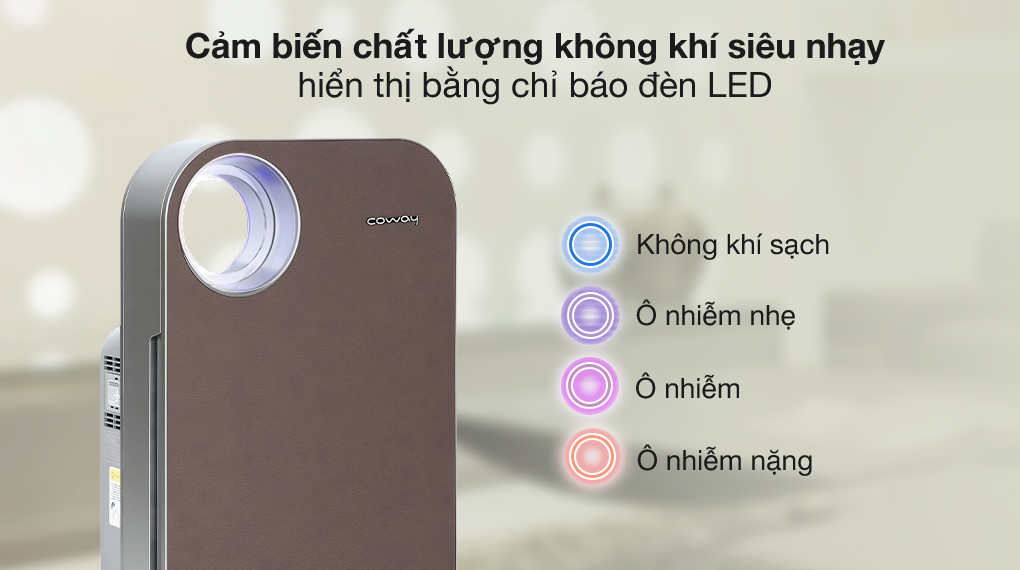 Máy lọc không khí Coway có cảm biến chất lượng không khí hiện đại