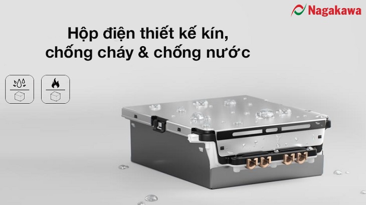 Hộp điện bo mạch của máy lạnh Nagakawa được thiết kín, chống cháy và kháng nước tốt