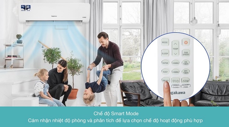 Chế độ Smart Mode trên máy lạnh Nagakawa đem đến không gian mát mẻ, dễ chịu