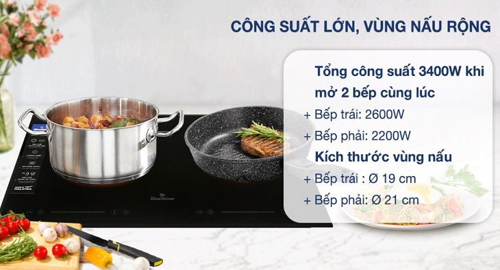 Bếp từ Bluestone có công suất nấu mạnh mẽ 