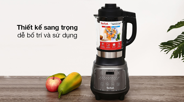 Máy làm sữa hạt đa năng Tefal BL967B66 có thiết kế sang trọng với tông màu đen thanh lịch, dễ bố trí ở nhiều không gian