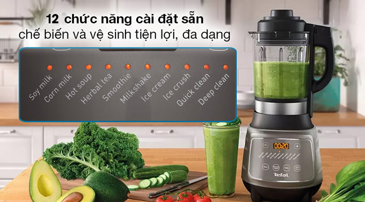 Máy làm sữa hạt đa năng Tefal BL967B66 có 12 chức năng cài đặt sẵn giúp bạn nấu đa dạng món ăn