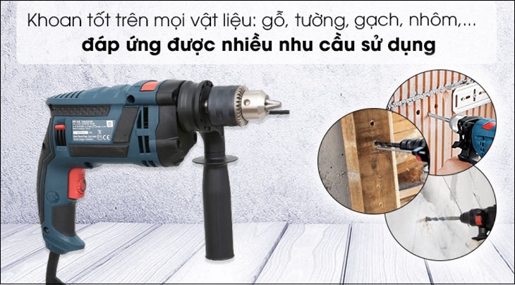 Máy khoan động lực điện Bosch GSB 16 RE 750W sử dụng động cơ chổi than