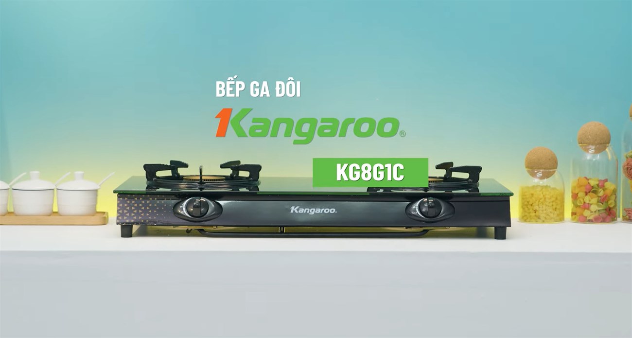 Bếp ga đôi Kangaroo KG8G1C có công suất nấu hiệu quả, thức ăn nhanh chín