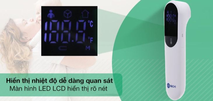 Nhiệt kế điện tử hồng ngoại Kachi JXB-315 có màn hình LCD rõ nét