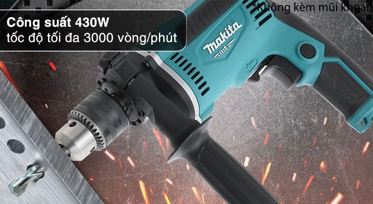 Máy khoan búa điện Makita M8103B 430W có công suất 430W hỗ trợ công việc nhanh chóng.