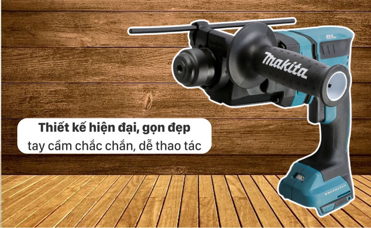 Máy khoan búa pin Makita DHR182Z 18V có thiết kế hiện đại, gọn đẹp