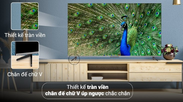 Google Tivi TCL 4K 43 inch 43P737 kiểu dáng sang trọng, mang đến vẻ ngoài tinh tế, thời thượng