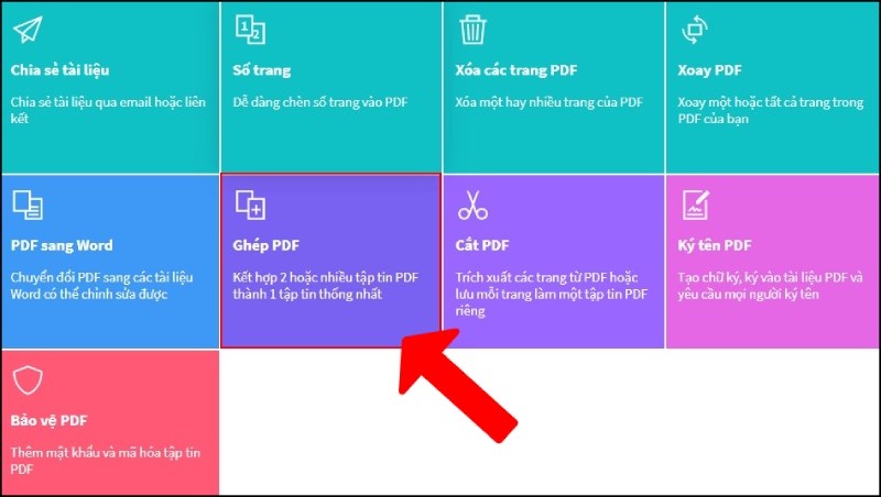 Truy cập vào trang chính của Smallpdf