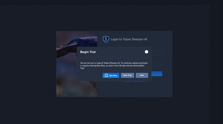 Đăng nhập vào Topaz Sharpen AI