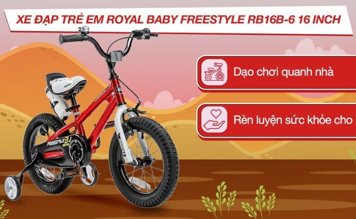 Xe Đạp Trẻ Em Royal Baby Freestyle RB16B-6 16 inch mang phong cách thể thao đường phố