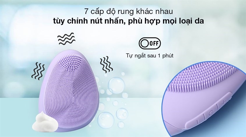 Máy rửa mặt và massage Emmié Purple Don