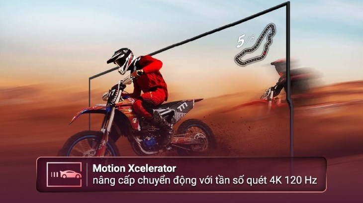 Smart Tivi QLED 4K 55 inch Samsung QA55Q60C trang bị công nghệ Motion Xcelerator giúp nâng cao độ rõ nét của chuyển động