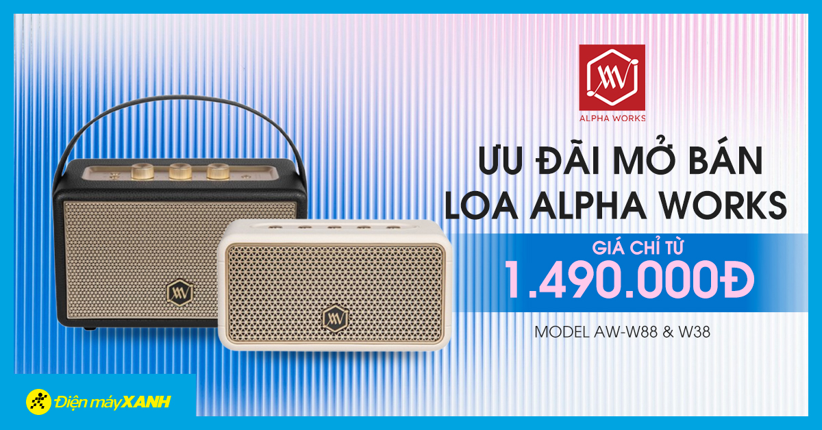 Loa Bluetooth Alpha Works lên kệ tại Điện máy XANH. Ưu đãi mở bán chỉ từ 1.490.000đ