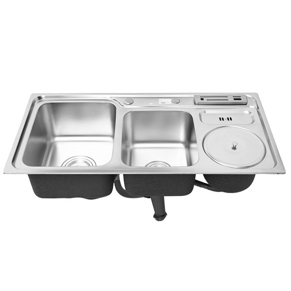 Chậu rửa chén 2 ngăn 1 hố rác inox Eurolife EL-C9245