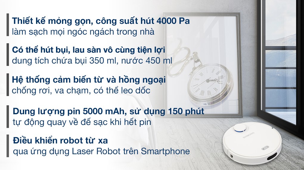 Robot hút bụi lau nhà Shimono ZK902