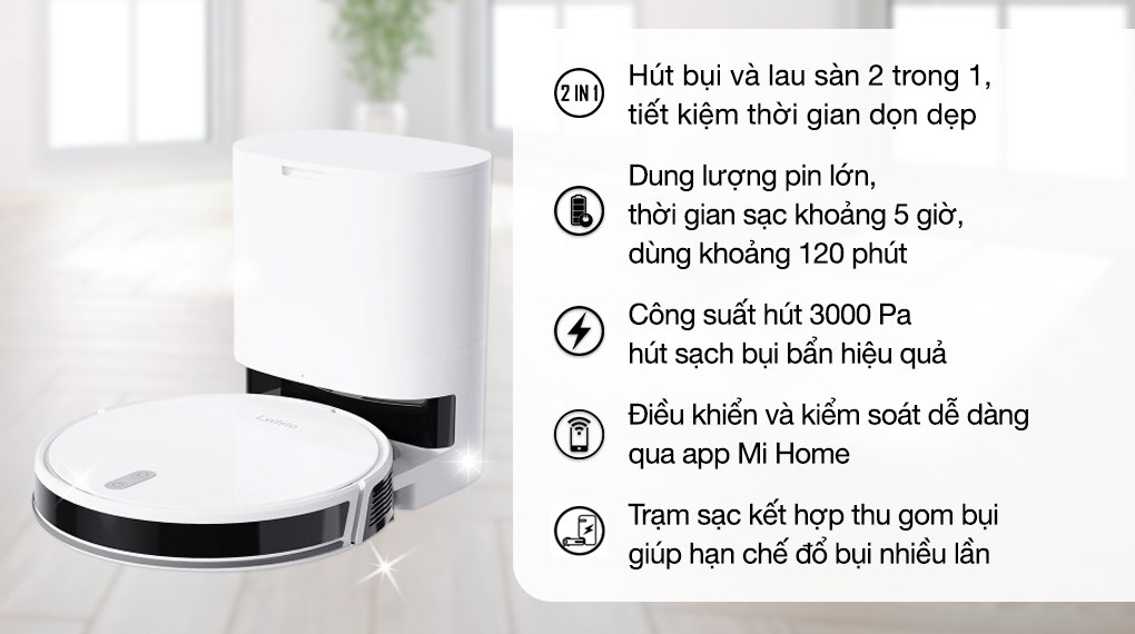 Robot hút bụi lau nhà Lydsto G2