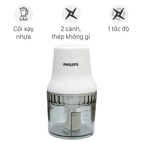 Máy xay thịt mini Philips HR1393 450W 0.5 lít