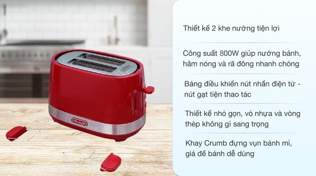 Máy nướng bánh mì Delonghi CTLA2103.R