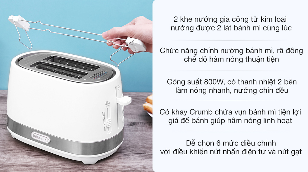 Máy nướng bánh mì Delonghi CTLA2103.W