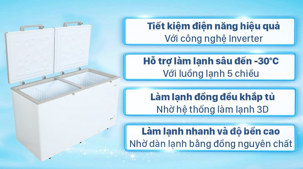 Tủ đông Aqua Inverter 425 lít AQF-C5701E