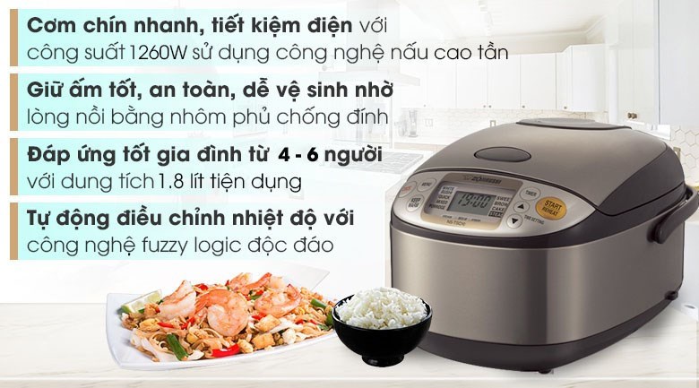 Nồi cơm điện cao tần Zojirushi 1.8 lít NP-BSQ18V-TA