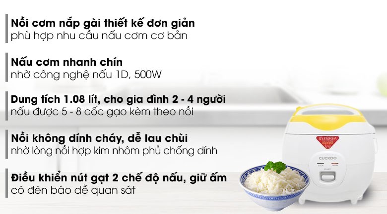 Nồi cơm nắp gài Cuckoo 1.08 lít CR-0671