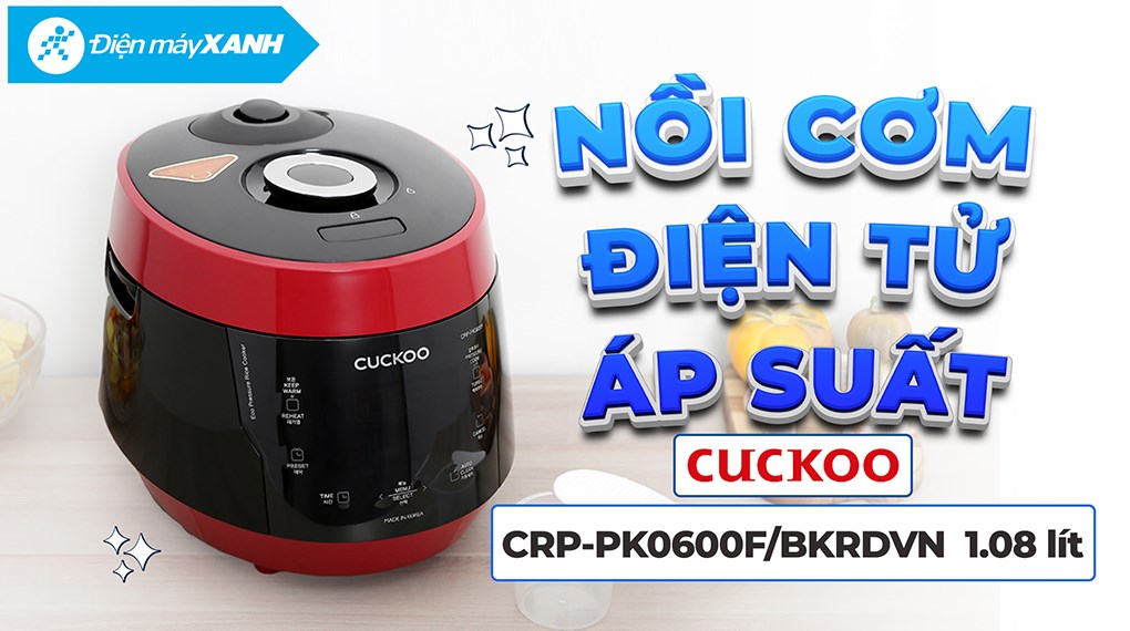 Nồi cơm điện tử áp suất Cuckoo 1.08 lít CRP-PK0600F/BKRDVN