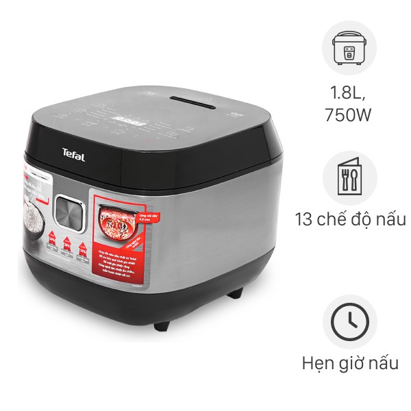 Nồi cơm điện tử Tefal 1.8 lít Delirice Plus RK776B68