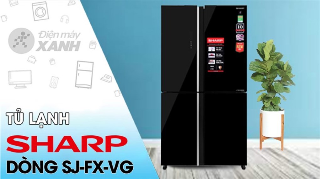 Tủ lạnh Sharp Inverter 525 lít Multi Door SJ-FXP600VG-BK