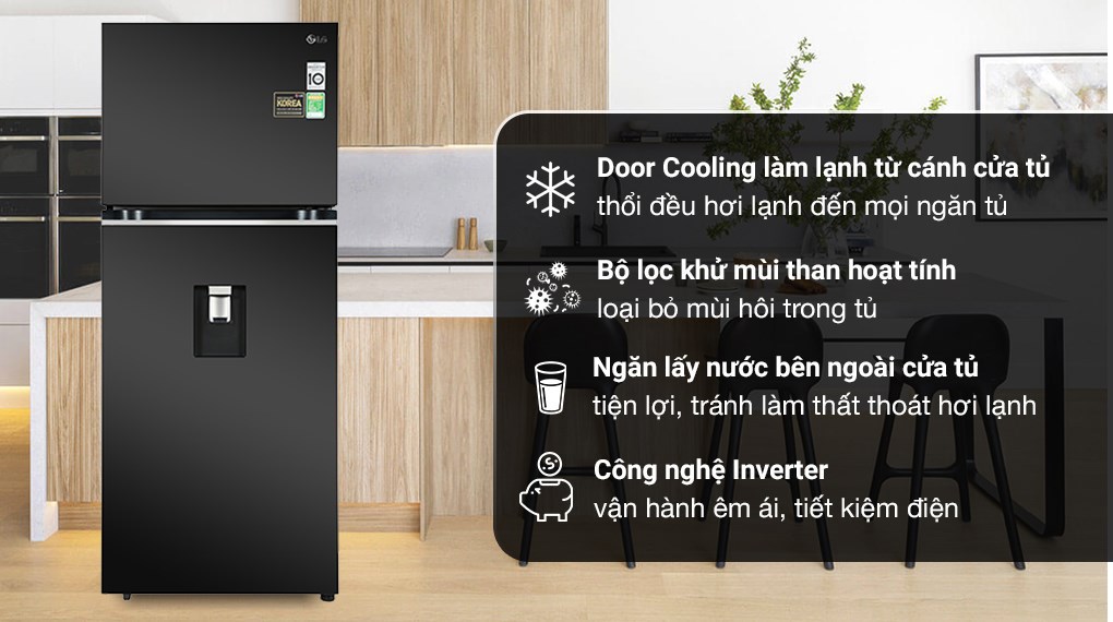 Tủ lạnh LG Inverter 374 Lít GN-D372BL