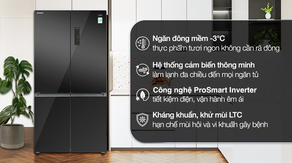 Tủ lạnh Beko Inverter 553 lít Multi Door GNO51651GBVN