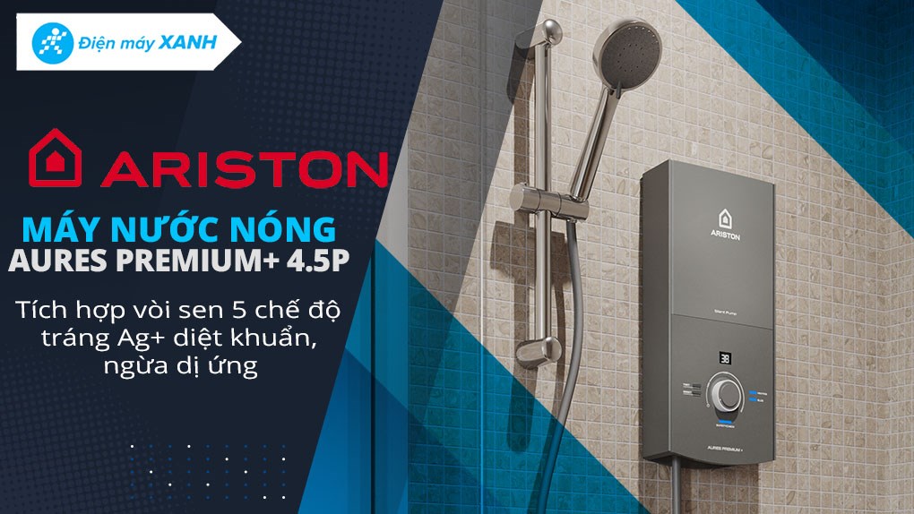 Máy nước nóng trực tiếp Ariston 4500W AURES PREMIUM+ 4.5P