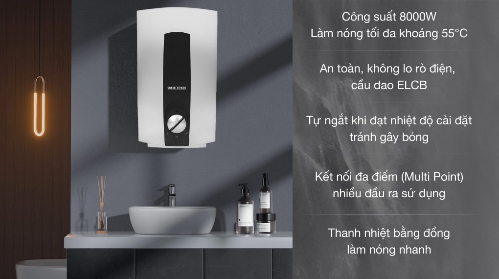 Máy nước nóng trực tiếp đa điểm (Multi Point) Stiebel Eltron 8000W DHC 8 EC