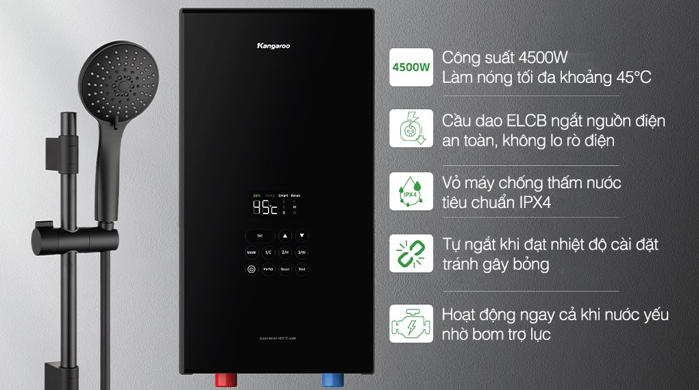 Máy nước nóng trực tiếp Kangaroo 4500W KGWD45P1