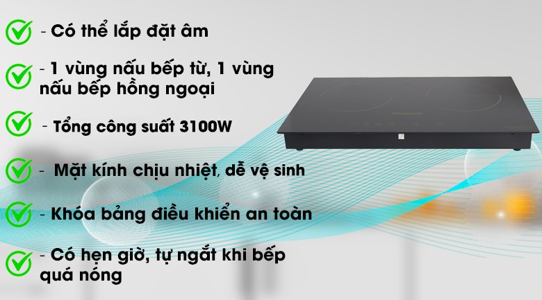 Bếp từ hồng ngoại lắp âm Kangaroo KG499N