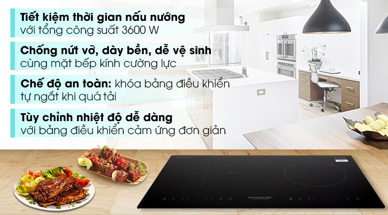 Bếp từ hồng ngoại lắp âm Sunhouse SHB9105MT