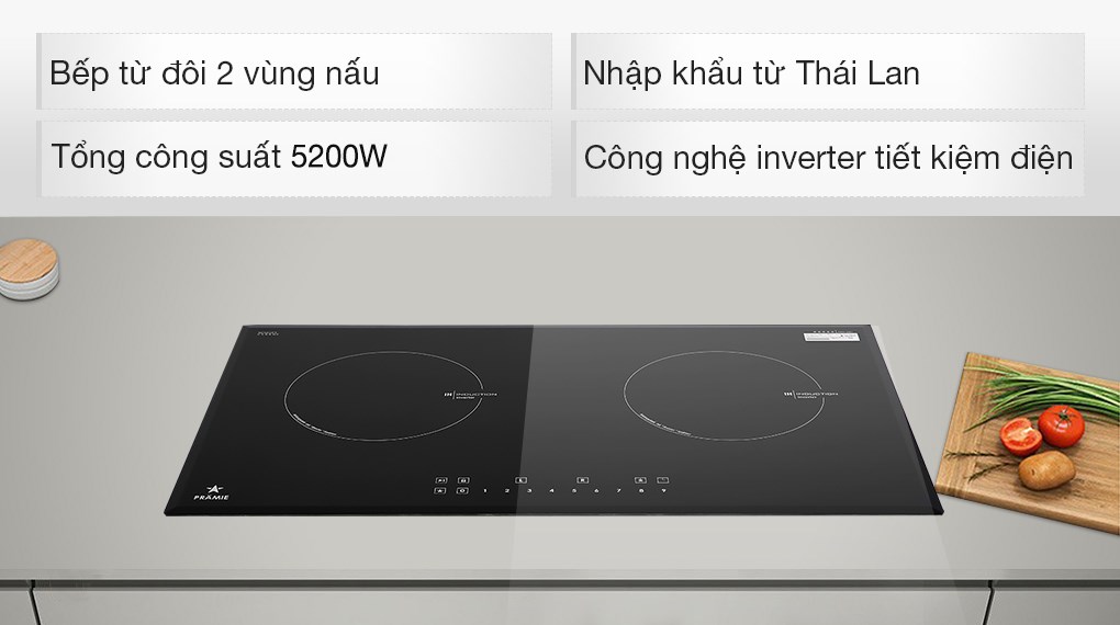 Bếp từ đôi lắp âm Pramie 2201