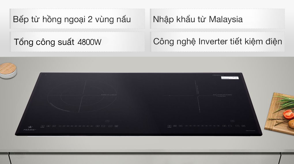 Bếp từ hồng ngoại lắp âm Pramie 2108