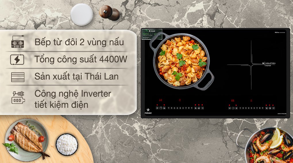 Bếp từ đôi lắp âm Pramie PRTH-A2