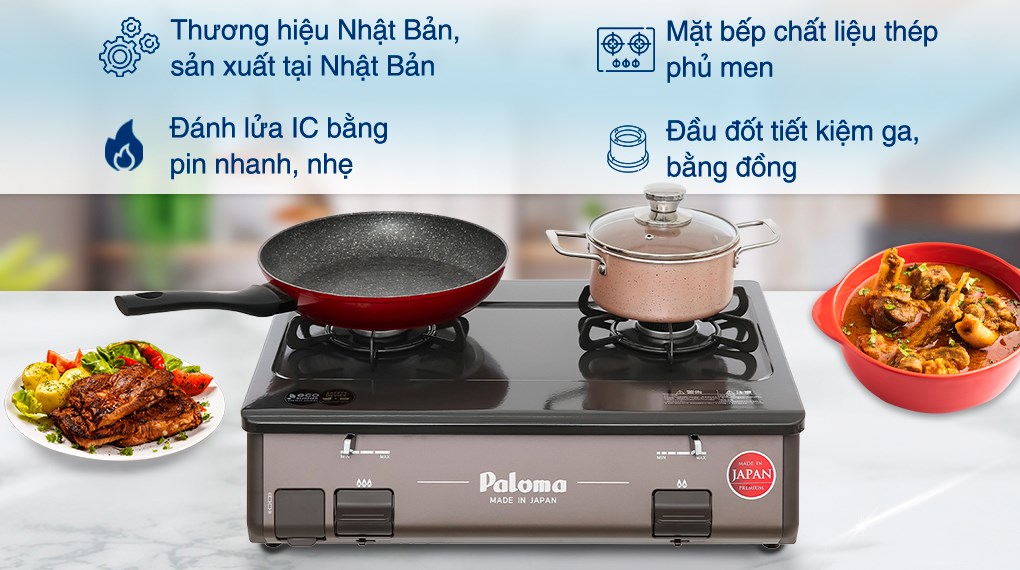 Bếp ga đôi Paloma PA-J61PE (BR)