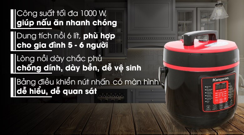 Nồi áp suất điện Kangaroo KG6P2 6 lít