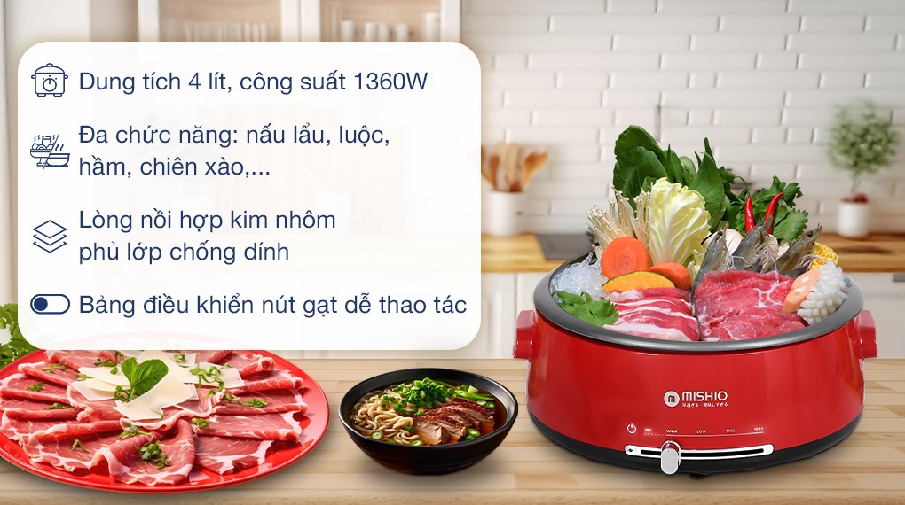 Nồi lẩu điện Mishio MK-348 4 lít