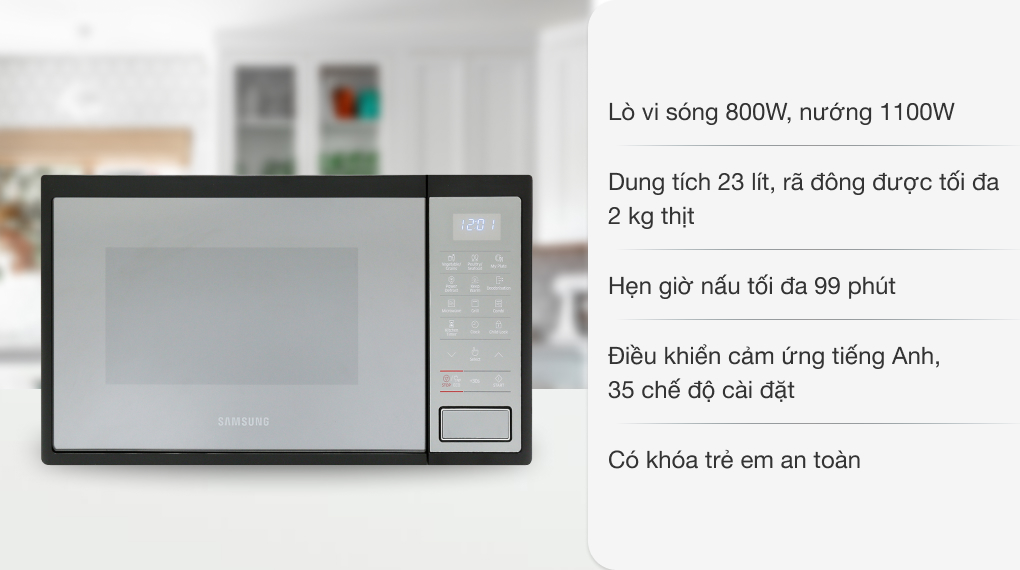 Lò vi sóng có nướng Samsung MG23J5133AM/SV-N 23 lít
