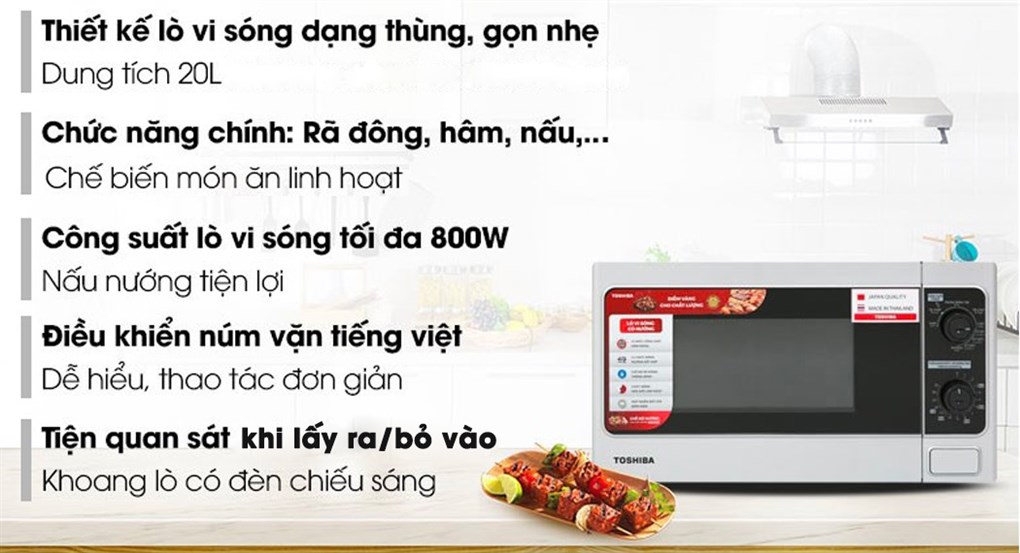 Lò vi sóng có nướng Toshiba ER-SGM20(S1)VN 20 lít