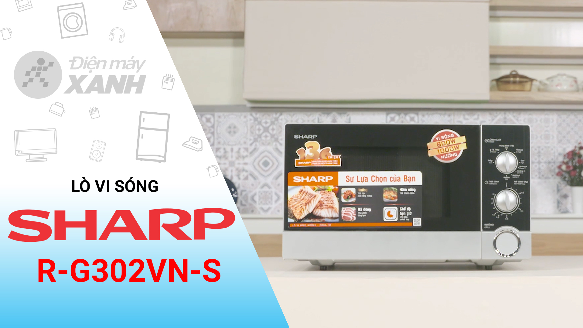 Lò vi sóng có nướng Sharp R-G302VN-S 23 lít