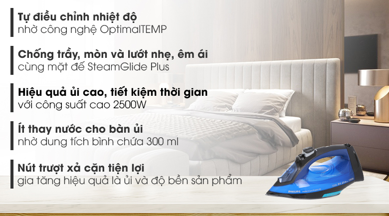 Bàn ủi hơi nước Philips GC3920 2500W