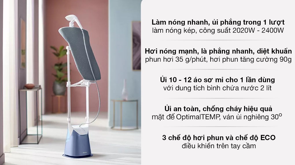 Bàn ủi hơi nước đứng Philips GC625/29 2400W