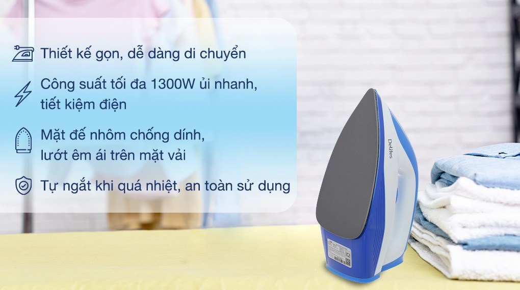 Bàn ủi khô Delites HJ-8057B 1300W